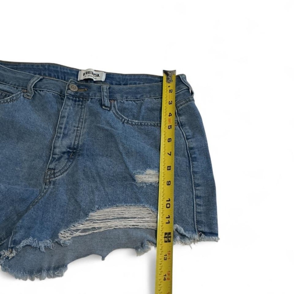 RSQ Denim Shorts Womens 30 Blue Excellent Distressed Vintage High Rise Raw Hem - Picture 5 of 8